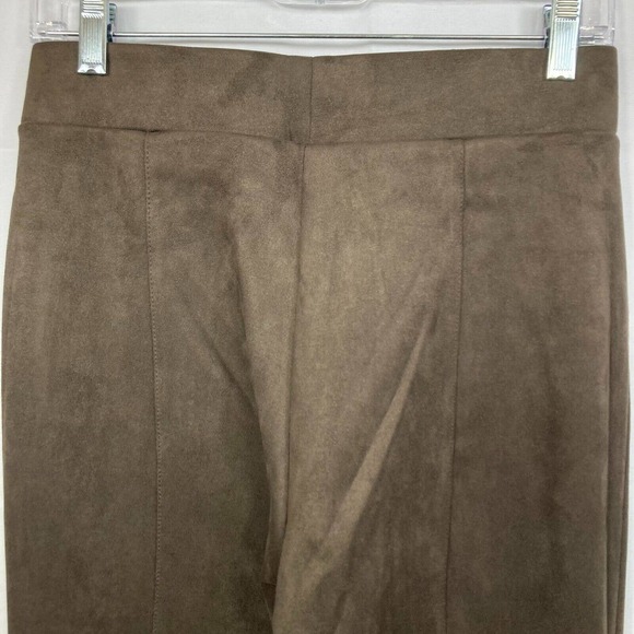Stoosh Pants Womens Sz M Brown Microsuede Pull On Leggings Stretch High Rise‎ - Picture 4 of 11
